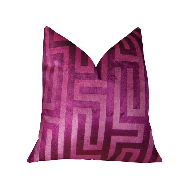 Plutus Velvet Maze Runner Fucsia Almohada de lujo hecha a mano - Doble cara 22 "x 22" Plutus PBRAZ193-2222-DP