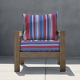 thumbnail image 2 of 3i Products, Inc. Outdoor Deep Seating Lounge Chair Cushion Stripe Blue & Red, 2 of 8