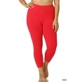 thumbnail image 2 of Zenana Women & Plus Premium Cotton Mid-High Banded Waist Capri Leggings, 2 of 2