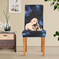 thumbnail image 4 of Yayeee 2 Pack Dining Chair Covers Stretch Parson Chairs Slipcovers Seat Protector, Watercolor Galaxy, 4 of 6