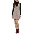 thumbnail image 2 of INSPIRE CHIC Women's Overall Houndstooth Pinafore Sleeveless Suspender Dress M Khaki Check, 2 of 6