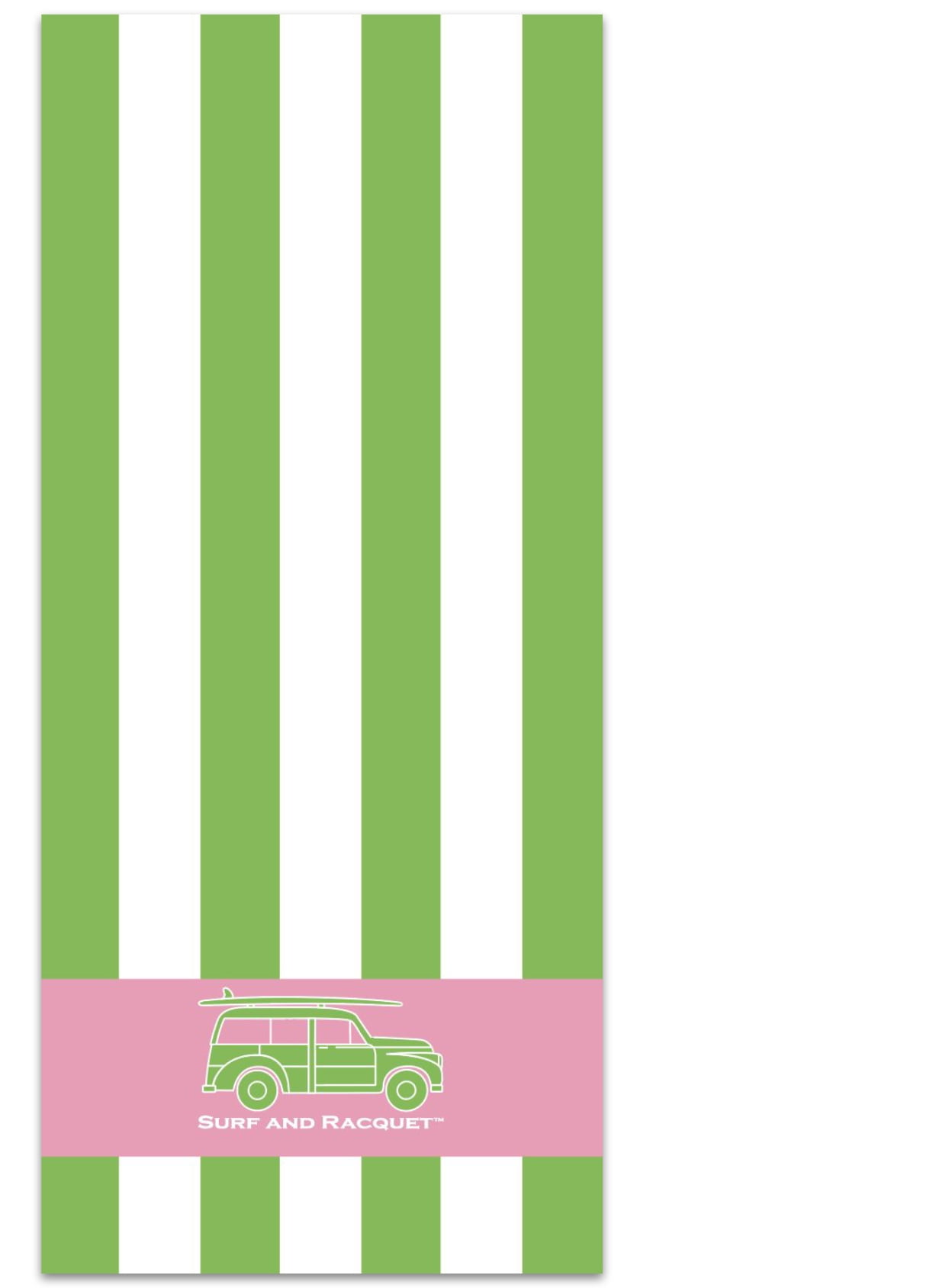 Lg Beach Green Stripe 35x78 Quick Dry Towel
