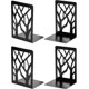 thumbnail image 1 of Sujetalibros modernos con diseño de árbol, antideslizantes, de metal resistente, para libros y CD, 18 x 12 x 8 cm, color negro (2 pares/4 unidades), 1 of 5