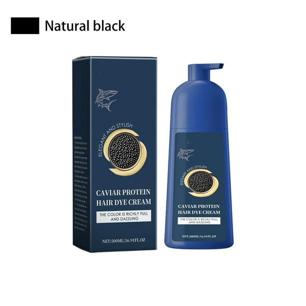 Crema Colorante Capilar a Base de Caviar, Champú Qiweitang, Tintes Naturales para El Cabello, Tintes de Proteína de Caviar para Mujeres y Hombres, 500 Ml