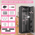 thumbnail image 3 of SYSENFO 8-10 Gun Cabinet, Quick Access Long Gun Safe for Home Rifles and Pistols, Large Unassembled Rifle Safe with Removable Shelves, Digital Keypad, Pegboard, 3 of 10