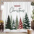 thumbnail image 2 of Nanqianyi Merry Christmas Shower Curtain,Snowy Pine Tree Winter Farmhouse Waterproof Bathroom Decor,with Hooks,60 W x72 H Inch, 2 of 7