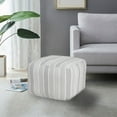 thumbnail image 4 of LR Home Small Chevron Indoor Square Pouf, Gray/White, 18" x 18" x 14", 4 of 8