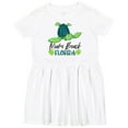 thumbnail image 3 of Inktastic Miami Beach, Florida Happy Sea Turtle Girls Toddler Dress, 3 of 5