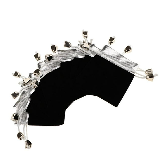 10 Piezas De Joyería De Con Cordón Bolsa De Favor Bolsas De Dulces Bolsas Organizador en hogar Negro 2 7x9cm Gloria Bolsa de terciopelo con cordón