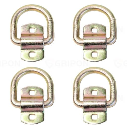 Gripon (Pack of 4) 1/2" D Ring TieDown Anchors with Bolton Mounting