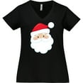 thumbnail image 3 of Inktastic Santa Claus, Smiling Santa, Red Hat, White Beard Women's Plus Size V-Neck T-Shirt, 3 of 5
