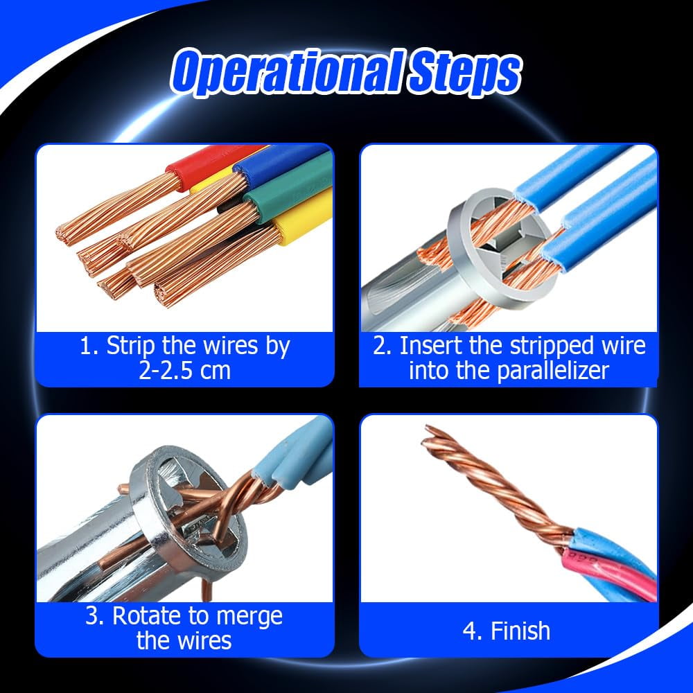 Wire Stripping And Twisting Tool, 2024 New Wire Twister Tool for Drill Automatic Wire Stripper Cable Wire Connector Tool, Hex Shank Cable Wire Twisting Tool for Electrical Power Drill (Original 1Pcs)