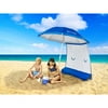 ezShade 7' Beach Umbrella and Sunshield Combo
