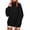 Black, variant on SEROYE Women's Mock Neck Sweatshirts Thumbholes Solid Long Sleeve Pullover Loose Casual Sports Tops for Fall Winter (M, Navy)