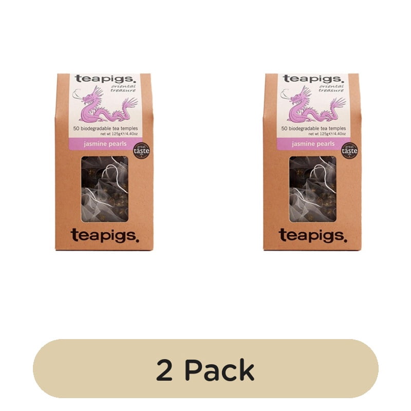 Teapigs Jasmine Pearls Green Tea Bags 50's, British Import (Pack of 2)