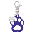 thumbnail image 2 of Delight Jewelry Acrylic Small Paw Purple - Silvertone Clip on Charm with Clear Crystal Drop, 2 of 4
