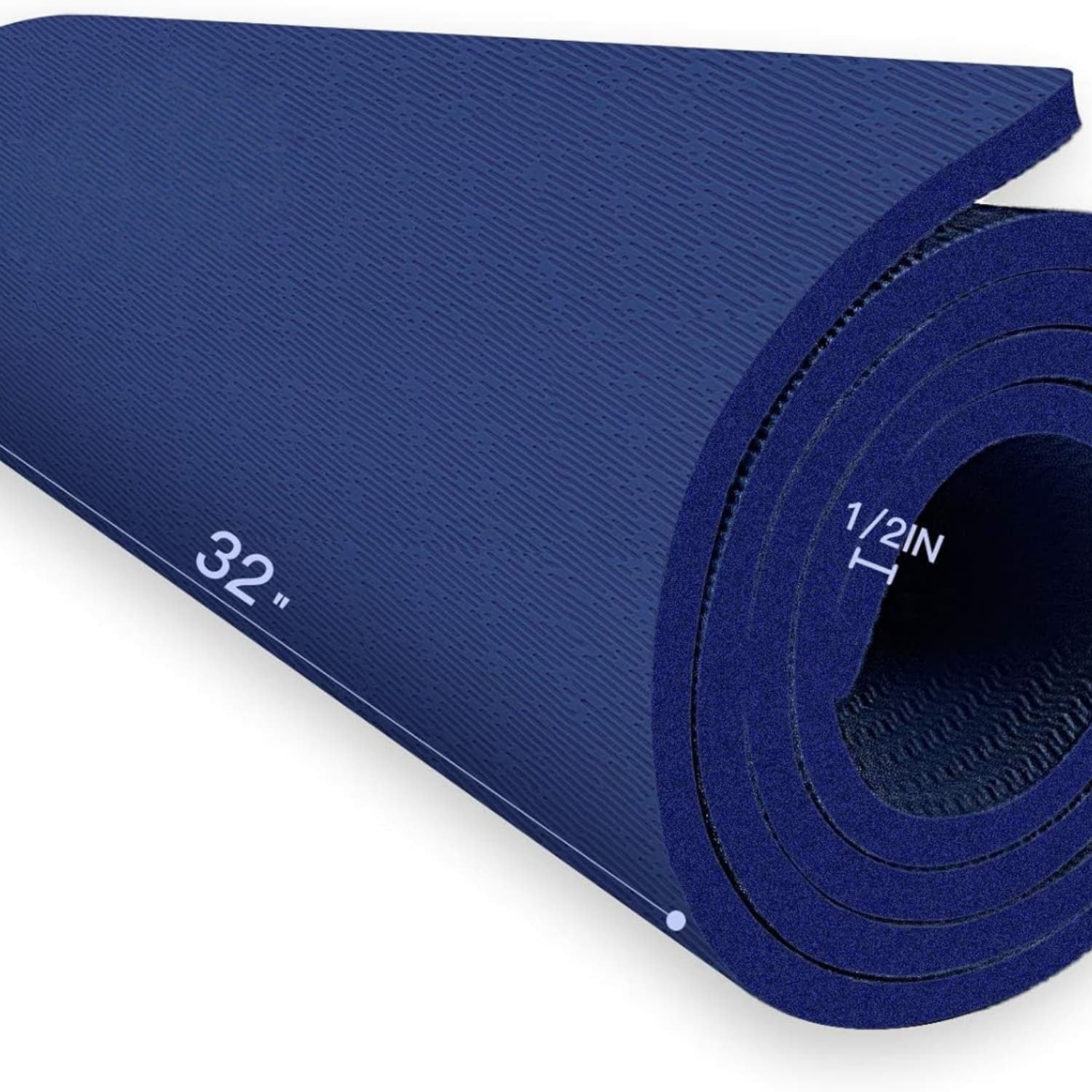 Yoga Extra Thick TPE Yoga Mat - 72"x 32" Thickness 1/2 Inch -Eco Friendly SGS Certified - With High Density Anti-Tear Exercise Bolster For Home Gym Travel & Floor Outside