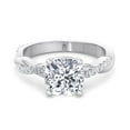 thumbnail image 2 of Destin - Moissanite Cushion Cut Lab Diamond Engagement Ring With Twisted Band & Sidestones, 2 of 5
