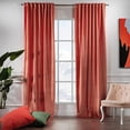 thumbnail image 2 of 3S Brother's Extra Long Solid Luxury Matte Velvet Soft Curtain Coral Single Panel Hanging Back Tap & Rod Pocket Home Décor 5-25 Feet Custom Made Curtains -Made in Turkey Each(52"x192"), 2 of 7