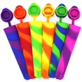 thumbnail image 2 of 6 PCS Popsicle Mold Reusable Ice Cream Molds Food-Grade Silicone Durable Safe Multi-Colored Popsicle Molds With Lid, 2 of 7