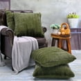 thumbnail image 2 of Home Soft Things Super Soft Decorative Pillow Covers, Set of 4, 20x20 inches, Olive, 2 of 5