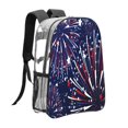 thumbnail image 3 of Gaeub Red White Blue Fireworks 1 Print Clear Backpack ,Clear Transparent Backpack, PVC Bag with Side Pockets,for Concert, Beach, Work, Travel & Sporting, 3 of 7