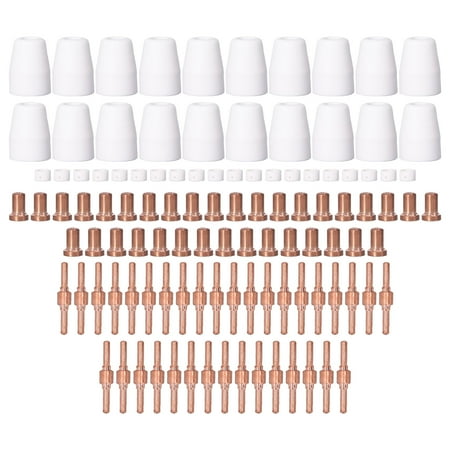 

110 Pcs Plasma Torch Accessory Set Porcelain Nozzle Cups Extended Electrodes and Nozzles Gas Diffusers Plasma Cutter Kit