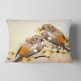 thumbnail image 2 of Designart Bird Couple on a Branch - Animal Throw Pillow - 12x20, 2 of 5
