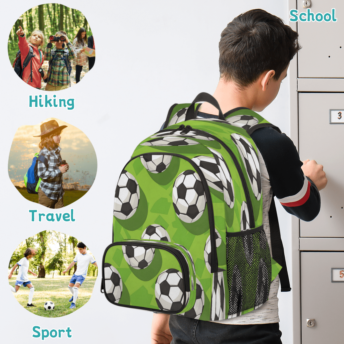 Herdesigns Sport Soccer Ball Laptop Backpack for Women Men, Work Computer Backpacks, 18.3 Inch Large Computer Nurse Teacher Bags Travel Casual Daypack