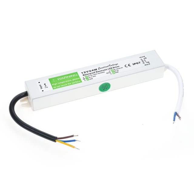 Mistaha Outdoor Waterproof Switch Power Supply for LED Lights & Signs - 12V 24W Output, IP67 Rated, Short Circuit & Overload Protection