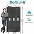 thumbnail image 2 of Ataucjin  Metal Lockers with 3 Doors, Metal Lockers for Employees with 9 Hooks and 3 Shelves, 72 Inch Tall Steel Storage Cabinet Locker for Home Office Gym School, 2 of 9