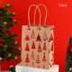 thumbnail image 1 of Bolsa de tela navideña con copos de nieve | Bolsas de regalo de papel kraft con diseño de árbol de Navidad | Embalaje para fiestas navideñas de fondo plano | Papel rojo, 1 of 5