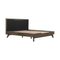 thumbnail image 7 of Armen Living Astoria King Platform Bed Frame in Oak with Black Faux Leather, 7 of 7