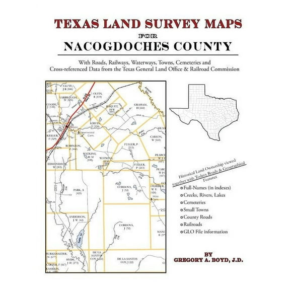 Texas Land Survey Maps for Nacogdoches County (Paperback)