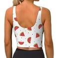 thumbnail image 4 of Uemuo Hand Drawn Watermelon Pattern Women's Sports Bra - High Impact Support, Breathable, and Comfortable Athletic Bra for Running, Yoga, and Workouts, 4 of 9
