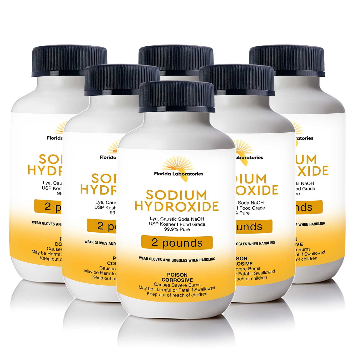  Sodium Hydroxide - Pure - Food Grade (Caustic Soda, Lye) (2  Pound Jar) : Grocery & Gourmet Food