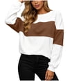 thumbnail image 4 of Zorckvet Loose fit Long sleeve Crewneck sweatshirt For women Kangaroo pocket, 4 of 9