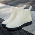 thumbnail image 2 of Botas De lluvia cortas De PVC De verano para Mujer, Botas De trabajo antideslizantes con plataforma De estilo británico, Botas planas De goma para pesca al aire libre, Botas De Mujer, 2 of 5