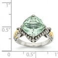 thumbnail image 4 of Shey Couture Sterling Silver with 14K Accent Antiqued Cushion Green Quartz Cushion Ring QTC1491, 4 of 6