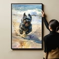 thumbnail image 6 of Funny Dog on Beach Canvas Wall Art, Skye Terrier Dog Picture Ocean Artwork for Bathroom Bedroom Living Room, Art Decor 8x12 Inches, 6 of 6