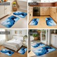 thumbnail image 4 of Blue and White Marble Pattern Bath Mat Set Of 2,Non-Slip Rug for Bathroom,Kitchen,Bedroom,Entrance, 30x17 and 23.5x15.7 Inches, 4 of 5