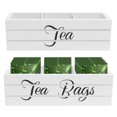 thumbnail image 1 of 2 Pcs Tea Bag Box Wood Tea Bag Organizer with 3 Compartment Decorative Sugar Packet Holder for Kitchen Countertop Office Desk Cabinet-white-, 1 of 9