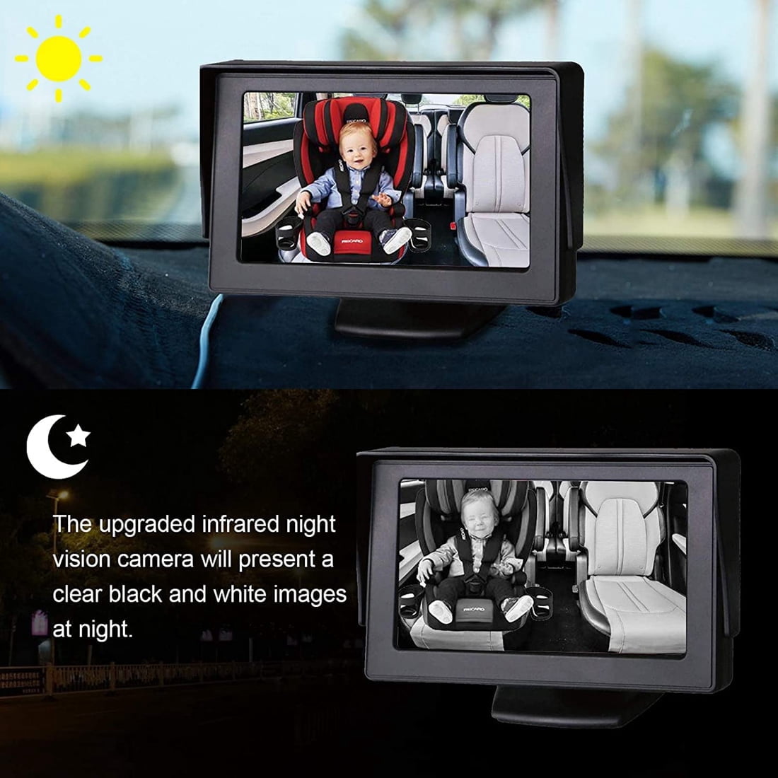 56 STORE Baby Car Back Seat Camera, 4.3" HD 1080P Monitor Screen Camera Night Vision Infant Mirror