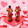 thumbnail image 6 of 1Pcs Valentines Highland Cow Decor, Cute Romantic Brown Calf Resin Handmade Figurines, Valentines Gifts for Him Her Wedding Anniversary, 6x7x15cm, 6 of 9