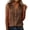 Coffee, variant on Womens Cotton Linen V Neck Sleeveless Button Front Shirts Casual Cardigan Blouses