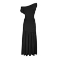 thumbnail image 6 of IROINNID Wedding Guest Dresses for Women Evening Night Party Dress Summer One Line Neck Split Floor Sweeping Holiday Dress Trendy Formal Dress,Black, 6 of 6