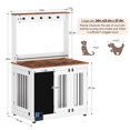 thumbnail image 3 of Demi Bonn 59" Wood Dog Crate Furniture, Heavy Dog Kennel Pet House with Double Doors, Indoor Graffiti Dog Cage for Large Dogs, White, 3 of 7