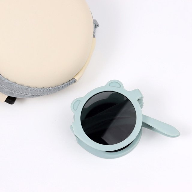 Gafas de sol plegables para niños, lindas gafas de sol de estilo panda pequeño, anti-ultravioleta, de moda