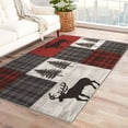 thumbnail image 1 of Moose Area Rugs for Bedroom Living Room - 4x5 ft - Christmas Carpet for Home Decor - Plaid Patterned Decorative Indoor Large Rug - Washable & Soft & Non Slip & Low Pile (ZF&7403), 1 of 1