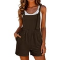 thumbnail image 2 of Womens Overalls Plus Size Fashion Lightweight Knot Strap Jumpsuits Loose Fit Casual Shorts Romper with Pockets, 2 of 7